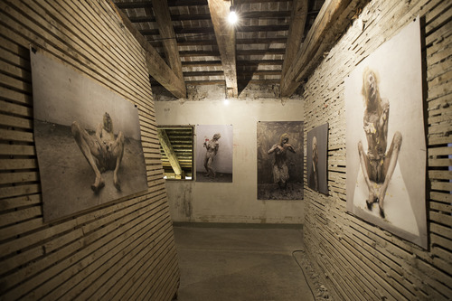 Olivier de Sagazan, Transformation. Exhibition view - Detail. Venice International Performance Art Week 2014. Photograph by Samanta Cinquini.