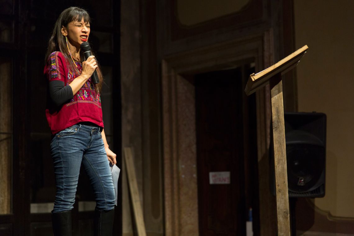 Regina José Galindo, Voz Humana. Poetry Reading. Venice International Performance Art Week (2014). Photograph by Monika Sobczak.