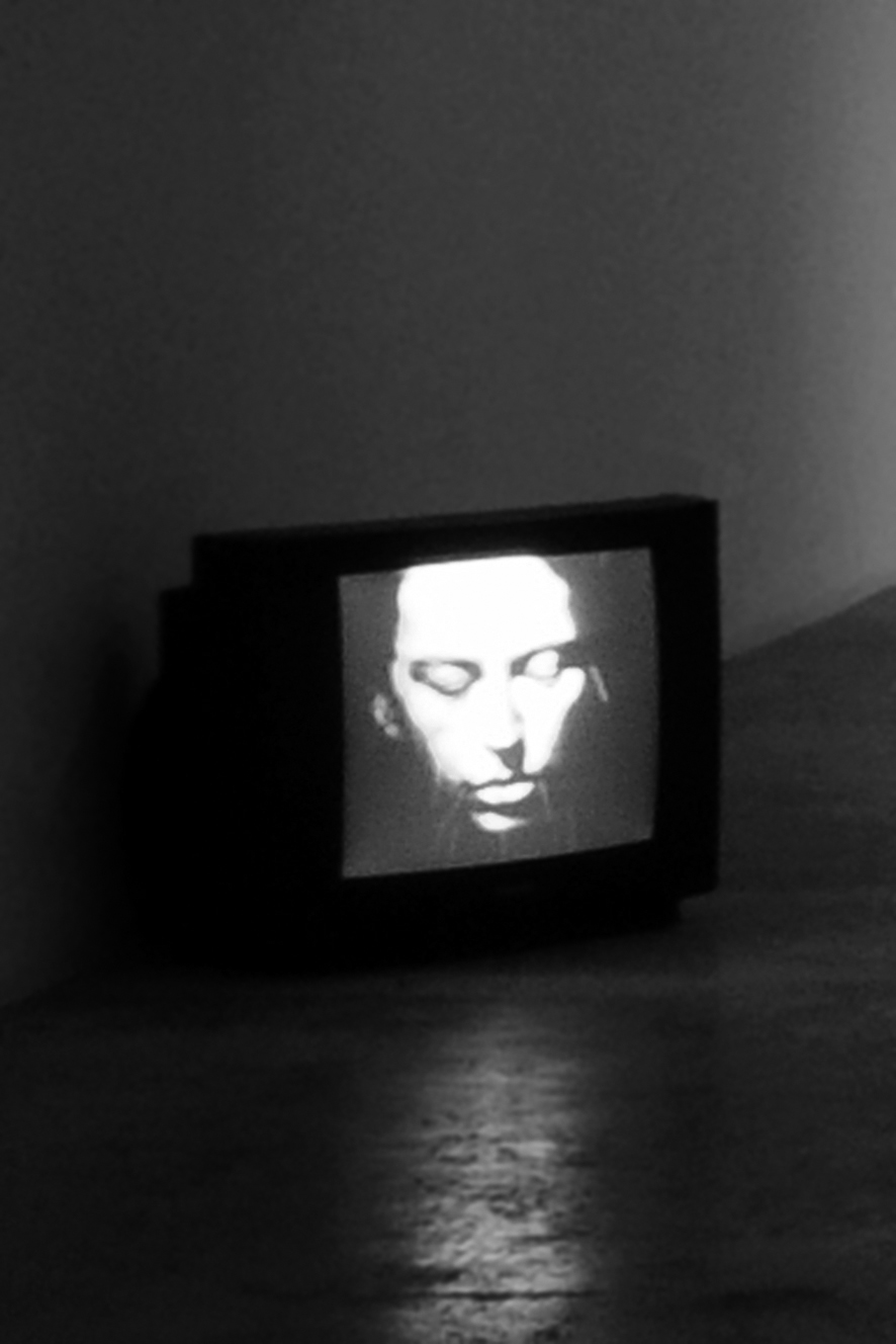 Linda Montano. Exhibition view of the video Mitchell's Death (1977) at the III Venice International Performance Art Week 2016. Photograph by We Exhibit.
