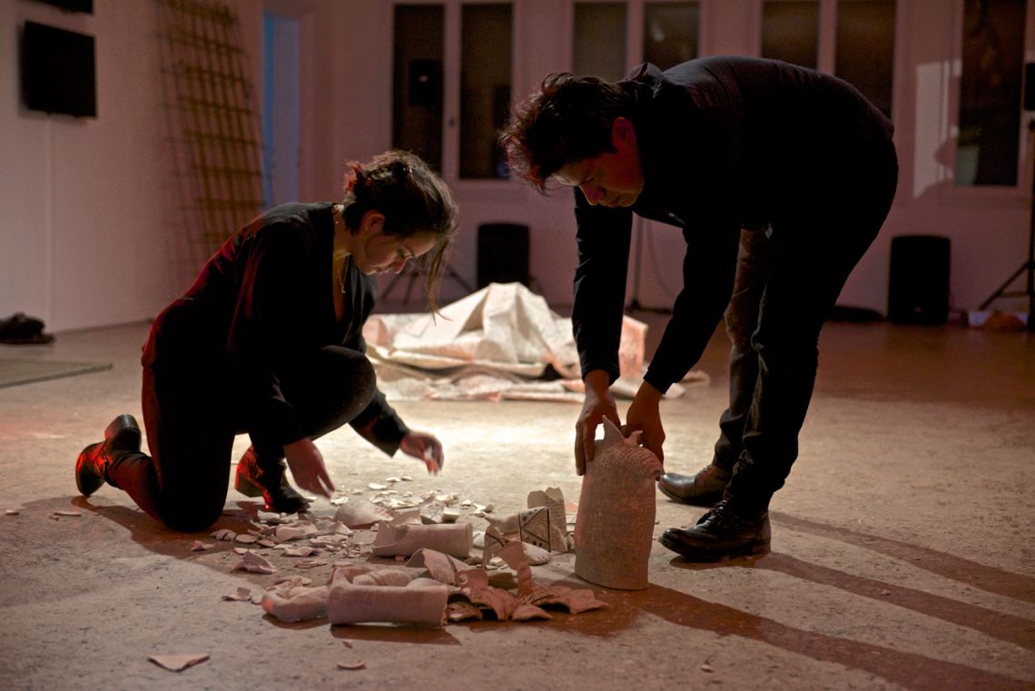 Noe' Martinez & Marina Sosa, Four Proposals To Feel-Think. Performance at the III Venice International Performance Art Week 2016. Image © Edward Smith