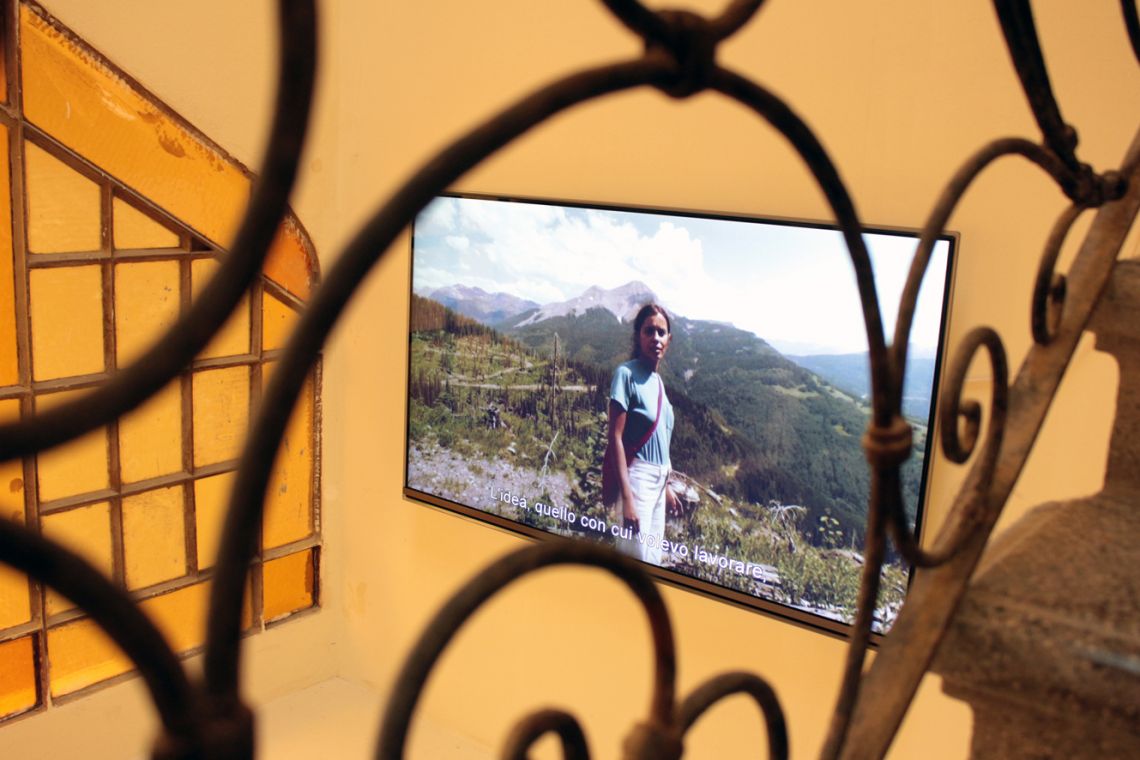 Raquel Cecilia. Exhibition view of the documentary Ana Mendieta, Nature Inside (2015) at the III Venice International Performance Art Week 2016. Photograph by VestAndPage